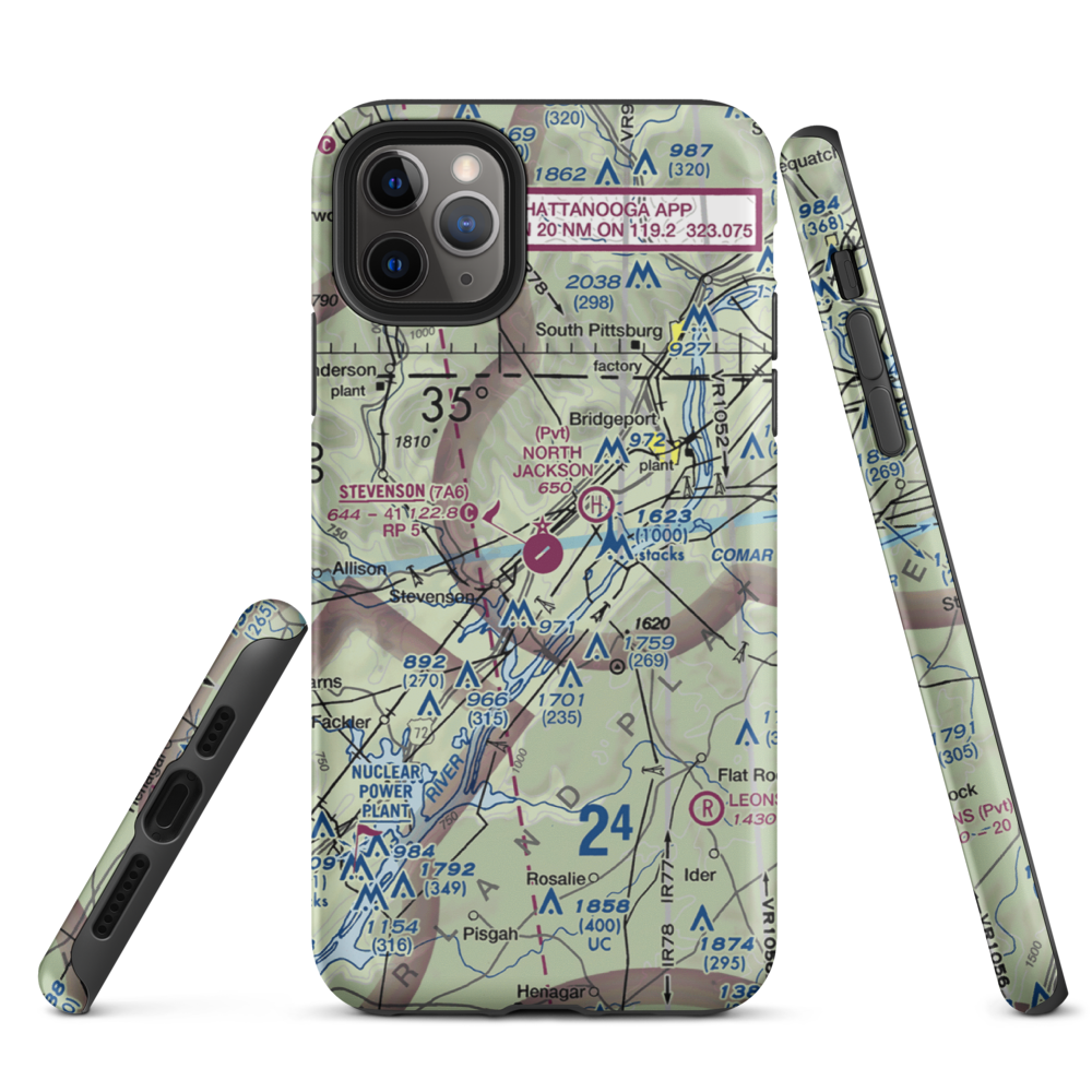 Stevenson Airport (7A6) VFR Sectional  Tough iPhone Case iPhone 11 Pro Max model shown