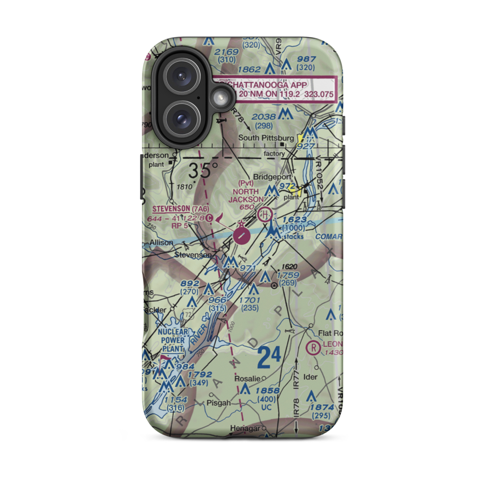 Stevenson Airport (7A6) VFR Sectional  Tough iPhone Case iPhone 16 Plus model shown