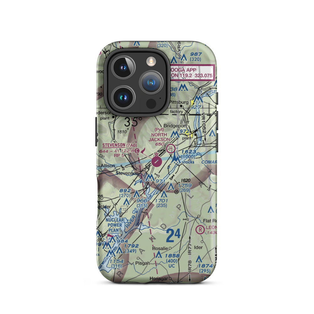 Stevenson Airport (7A6) VFR Sectional  Tough iPhone Case iPhone 16 Pro model shown