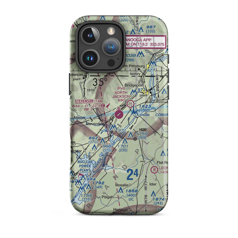Stevenson Airport (7A6) VFR Sectional  Tough iPhone Case iPhone 16 Pro Max model shown