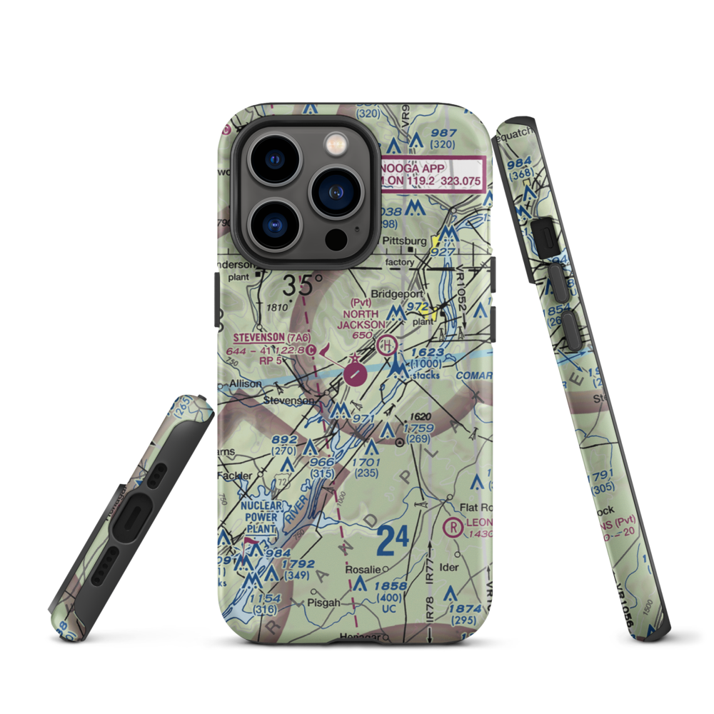 Stevenson Airport (7A6) VFR Sectional  Tough iPhone Case iPhone 13 Pro model shown