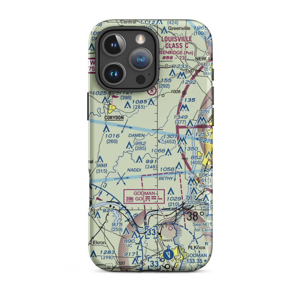 Stewart Airport (IN68) VFR Sectional  Tough iPhone Case iPhone 16 Pro Max model shown