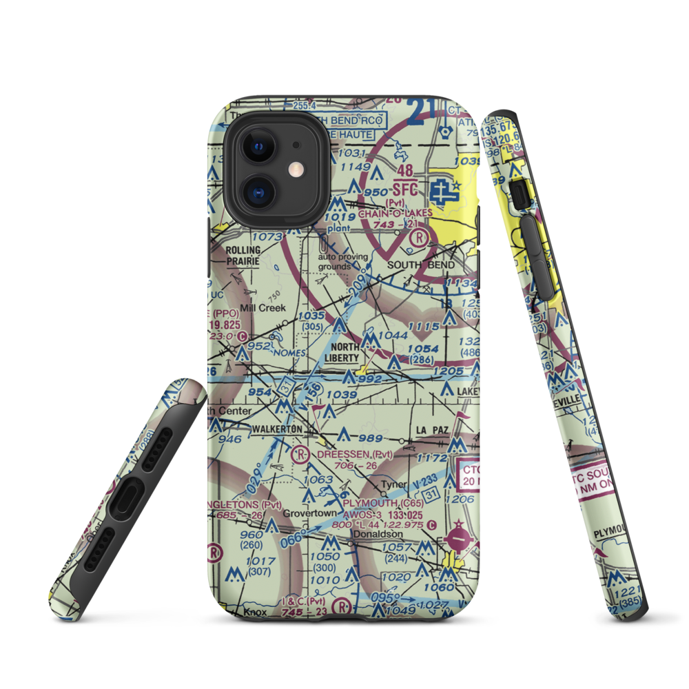 Stewarts Green Acres Airport (IN38) VFR Sectional  Tough iPhone Case iPhone 11 model shown
