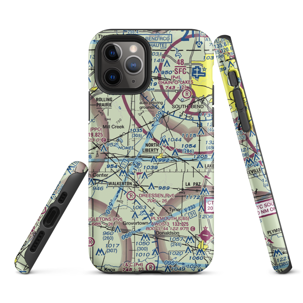 Stewarts Green Acres Airport (IN38) VFR Sectional  Tough iPhone Case iPhone 11 Pro model shown