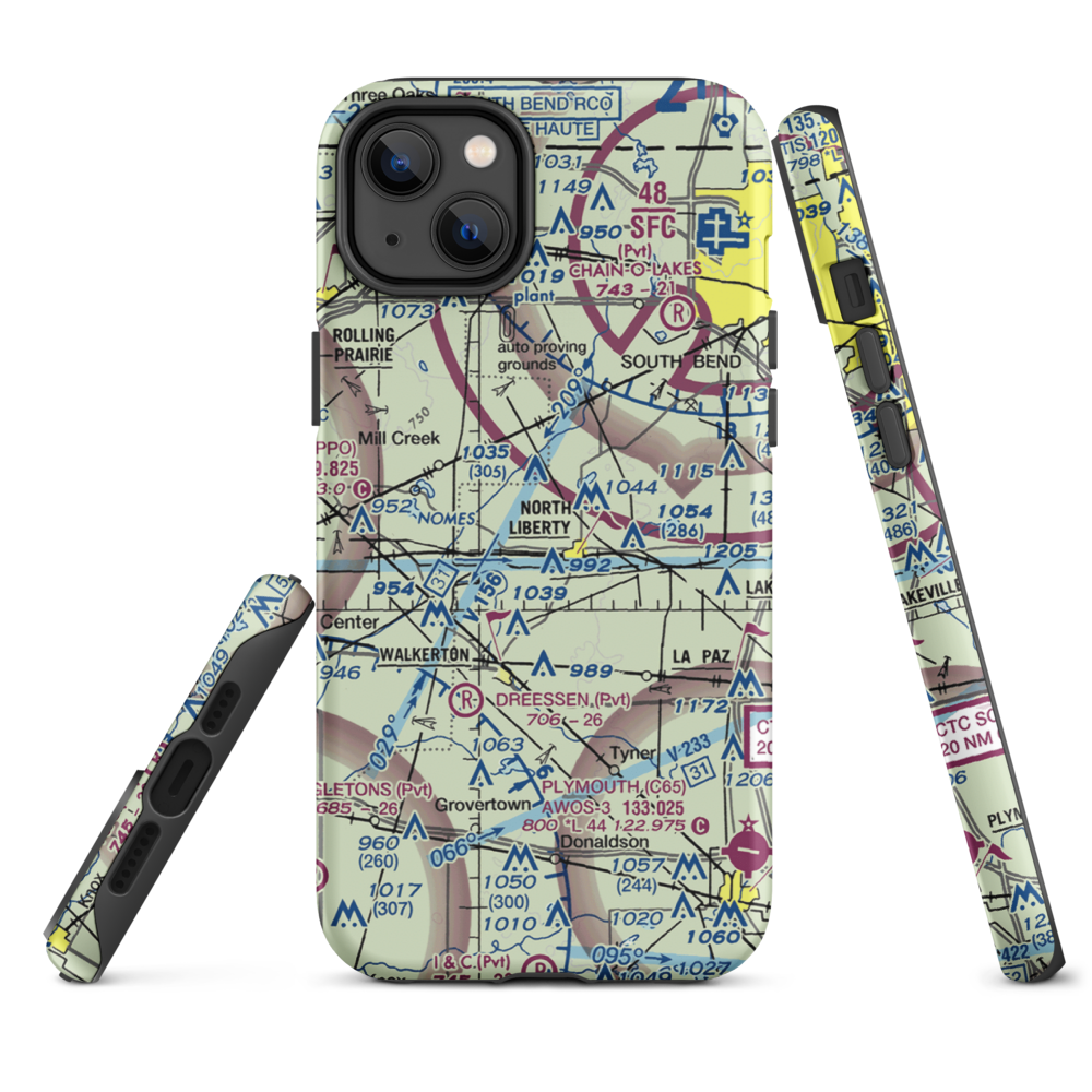 Stewarts Green Acres Airport (IN38) VFR Sectional  Tough iPhone Case iPhone 14 Plus model shown