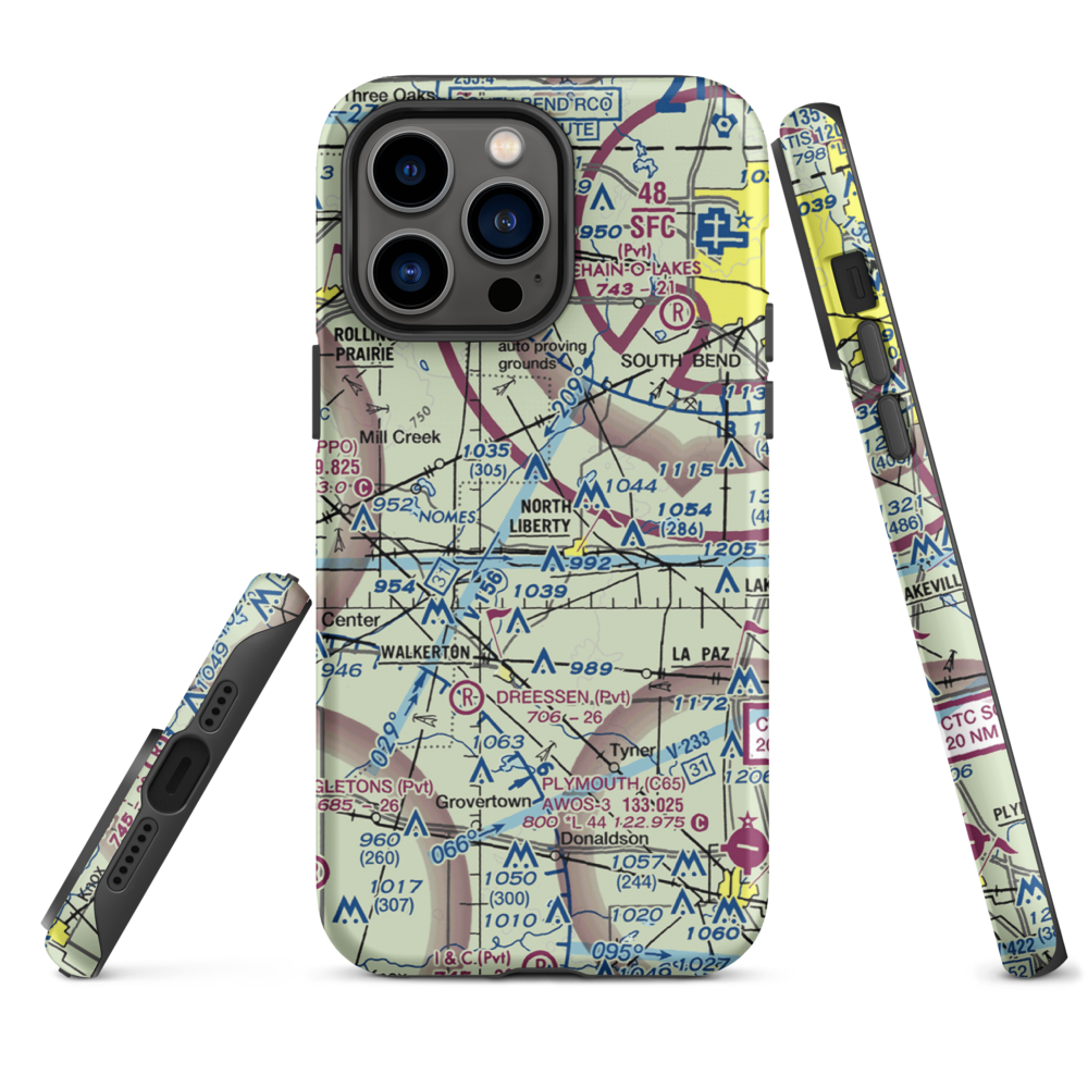 Stewarts Green Acres Airport (IN38) VFR Sectional  Tough iPhone Case iPhone 14 Pro Max model shown