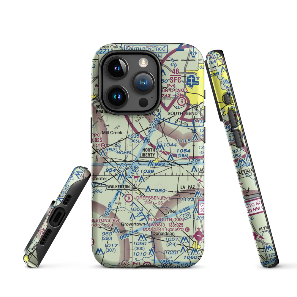 Stewarts Green Acres Airport (IN38) VFR Sectional  Tough iPhone Case iPhone 15 Pro model shown