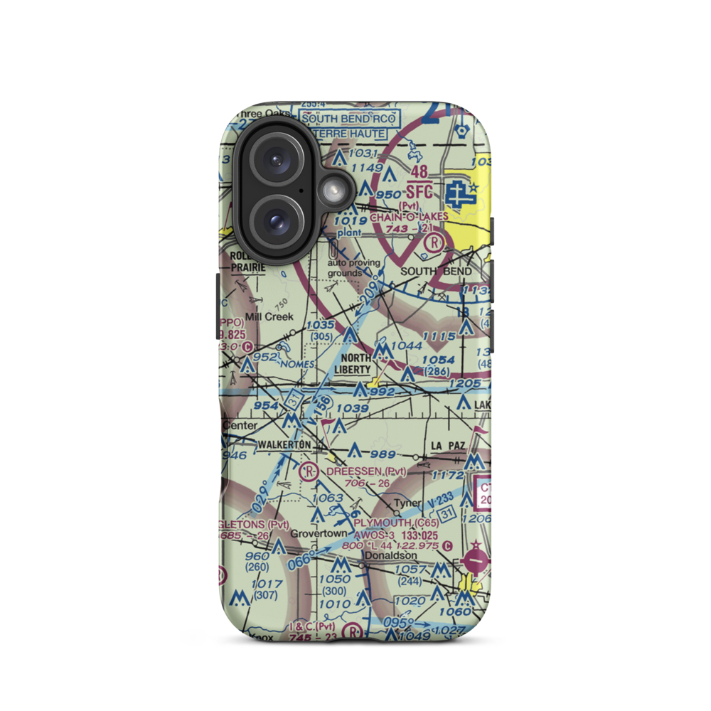 Stewarts Green Acres Airport (IN38) VFR Sectional  Tough iPhone Case iPhone 16 model shown