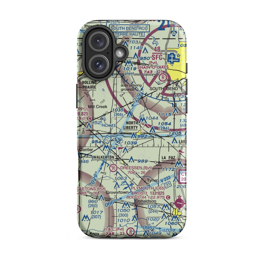 Stewarts Green Acres Airport (IN38) VFR Sectional  Tough iPhone Case iPhone 16 Plus model shown