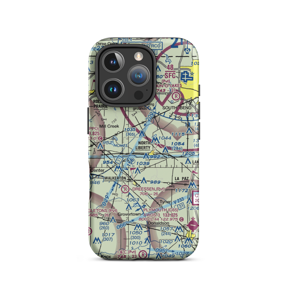 Stewarts Green Acres Airport (IN38) VFR Sectional  Tough iPhone Case iPhone 16 Pro model shown