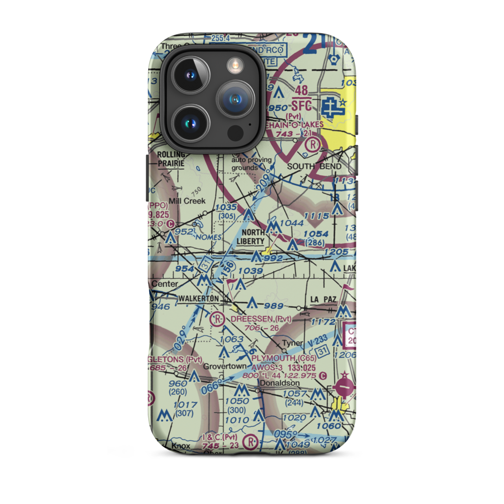 Stewarts Green Acres Airport (IN38) VFR Sectional  Tough iPhone Case iPhone 16 Pro Max model shown