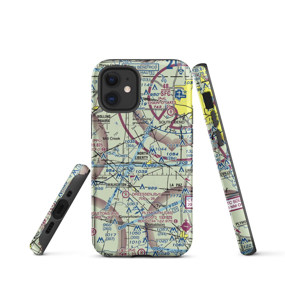 Stewarts Green Acres Airport (IN38) VFR Sectional  Tough iPhone Case iPhone 12 mini model shown