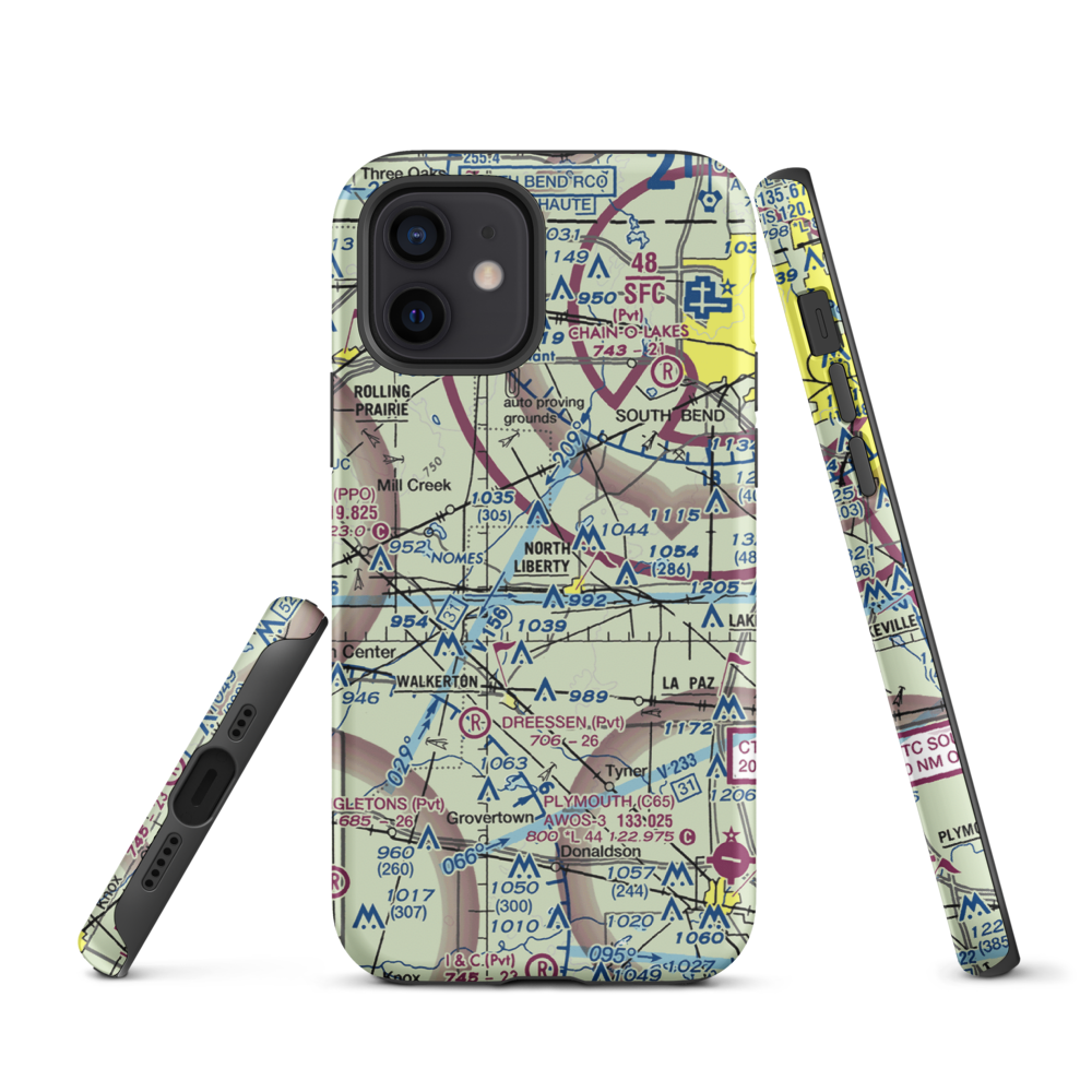 Stewarts Green Acres Airport (IN38) VFR Sectional  Tough iPhone Case iPhone 12 model shown