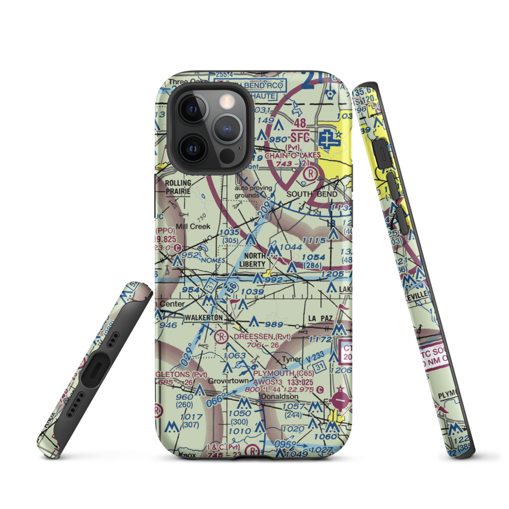 Stewarts Green Acres Airport (IN38) VFR Sectional  Tough iPhone Case iPhone 12 Pro model shown