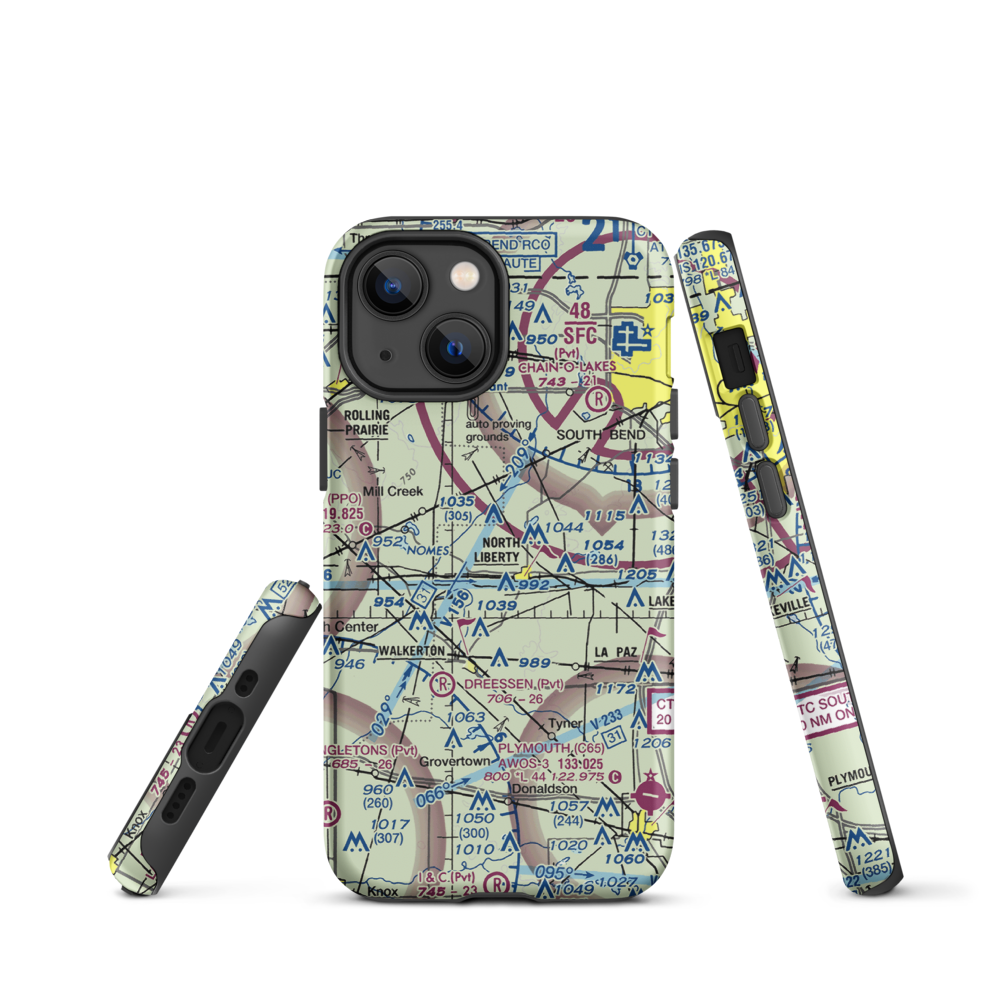 Stewarts Green Acres Airport (IN38) VFR Sectional  Tough iPhone Case iPhone 13 mini model shown