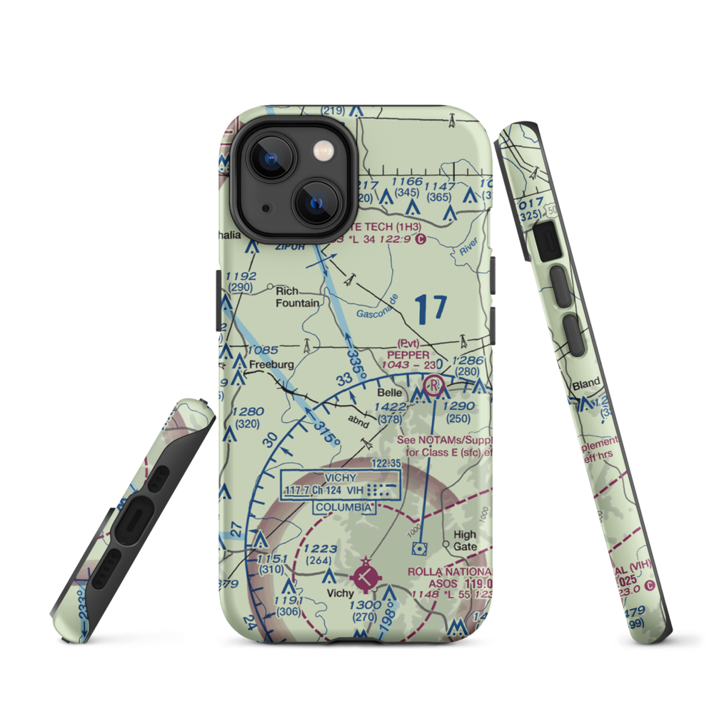 Stickle Cattle Farms Airport (MO78) VFR Sectional  Tough iPhone Case iPhone 14 model shown
