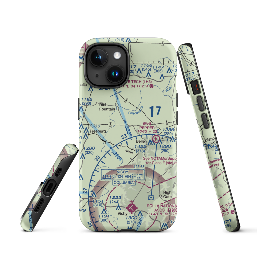Stickle Cattle Farms Airport (MO78) VFR Sectional  Tough iPhone Case iPhone 15 model shown