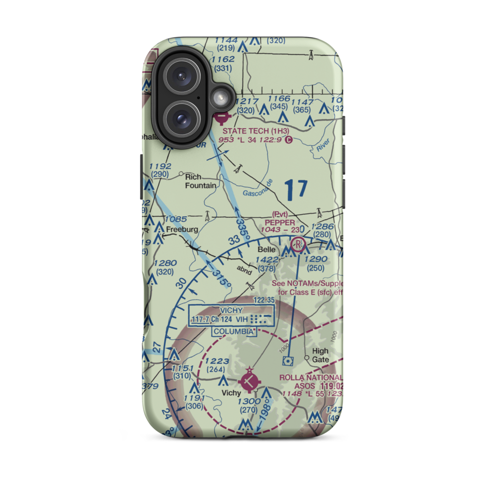 Stickle Cattle Farms Airport (MO78) VFR Sectional  Tough iPhone Case iPhone 16 Plus model shown