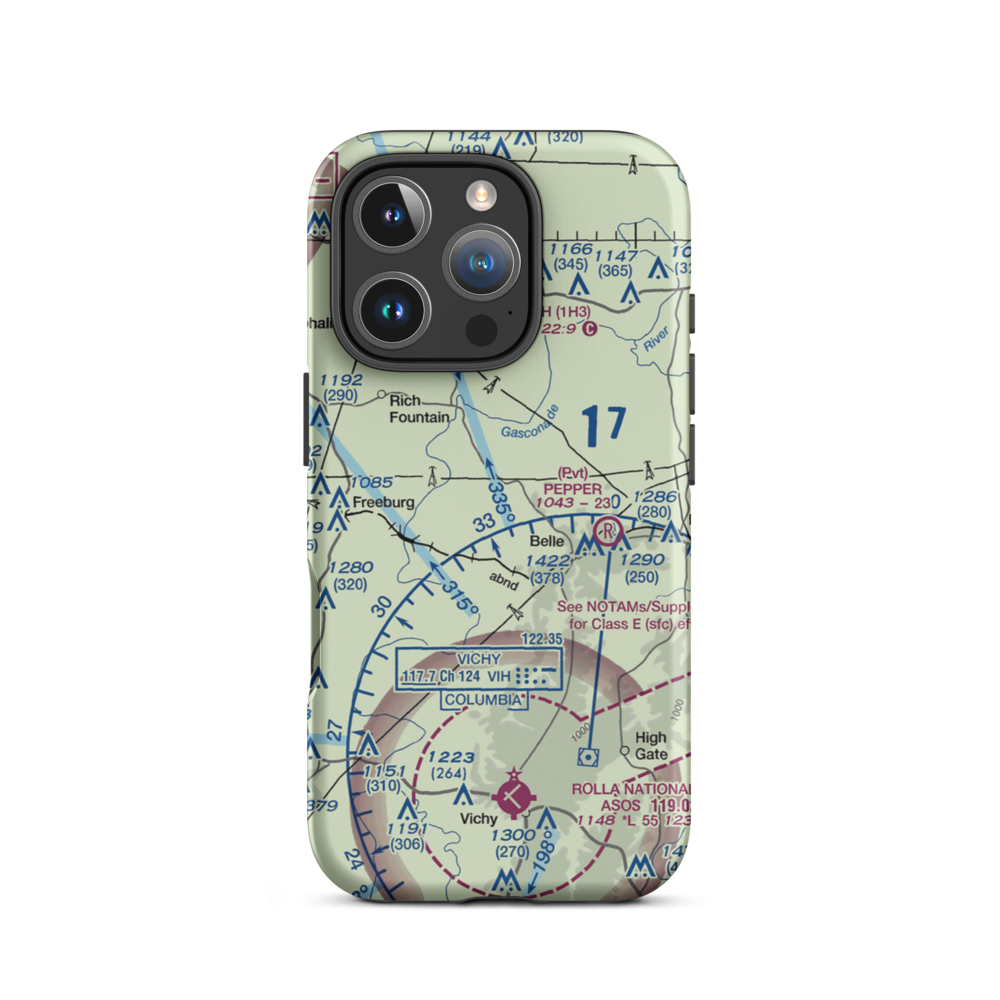 Stickle Cattle Farms Airport (MO78) VFR Sectional  Tough iPhone Case iPhone 16 Pro model shown