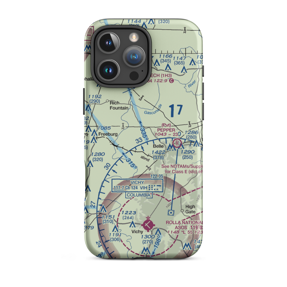 Stickle Cattle Farms Airport (MO78) VFR Sectional  Tough iPhone Case iPhone 16 Pro Max model shown
