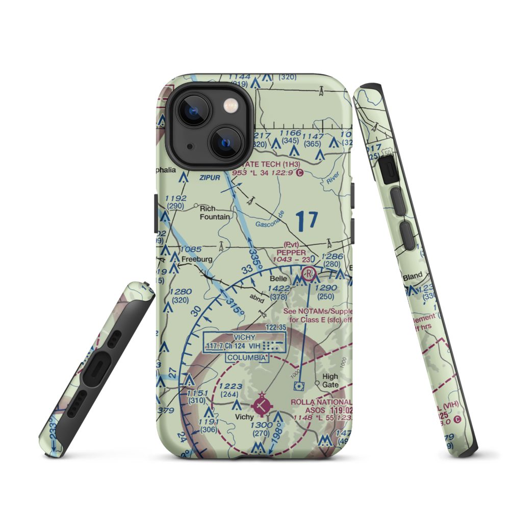 Stickle Cattle Farms Airport (MO78) VFR Sectional  Tough iPhone Case iPhone 13 model shown