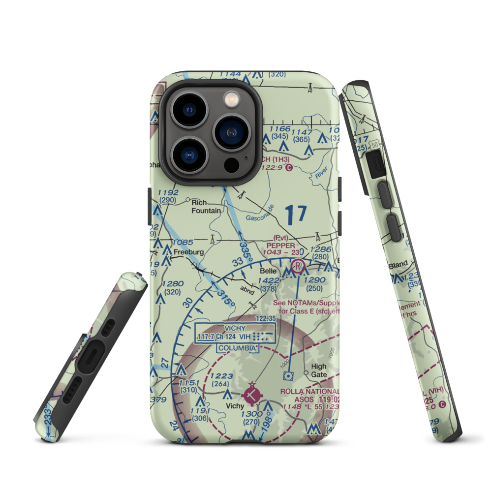 Stickle Cattle Farms Airport (MO78) VFR Sectional  Tough iPhone Case iPhone 13 Pro model shown