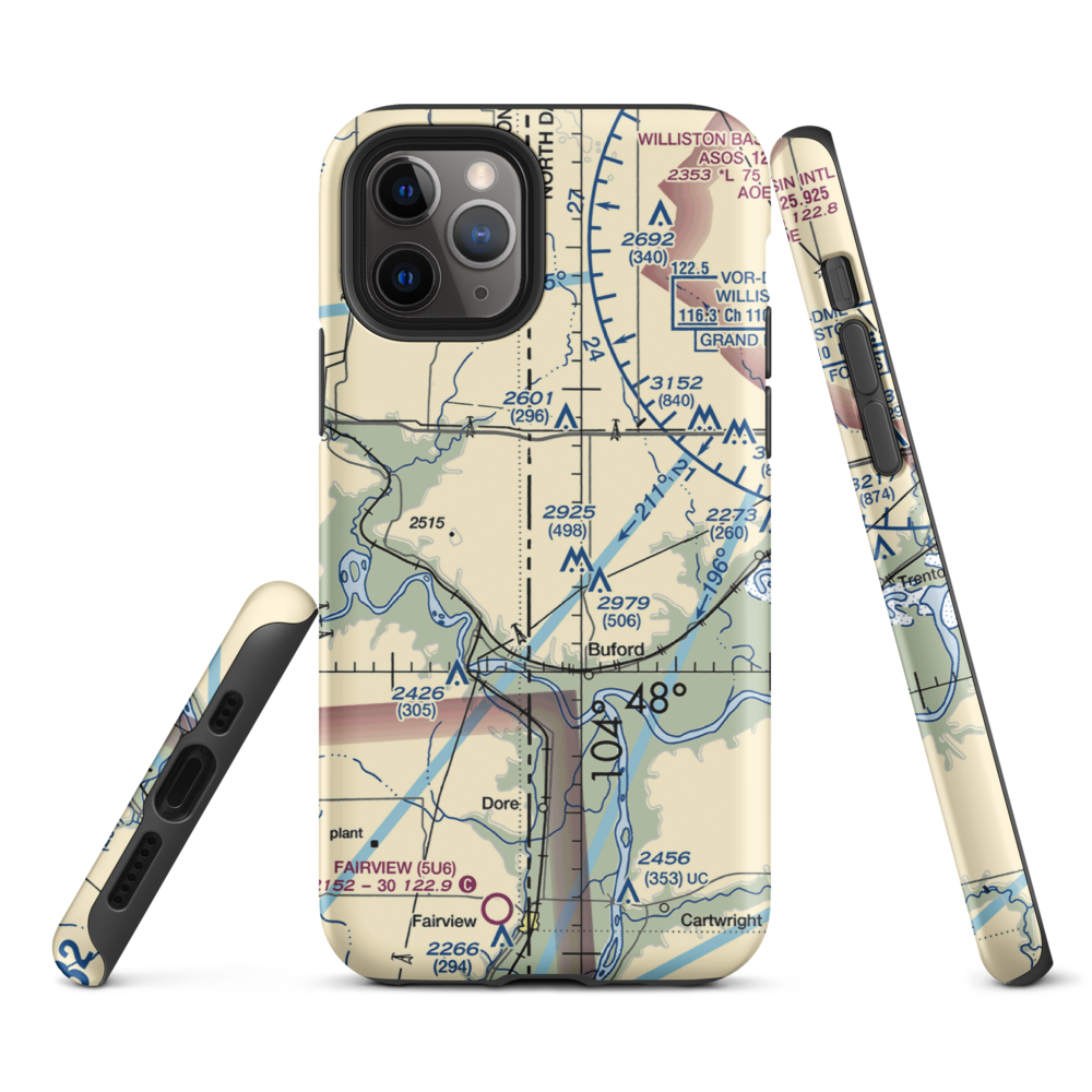 Stiehl Airport (5ND0) VFR Sectional  Tough iPhone Case iPhone 11 Pro model shown