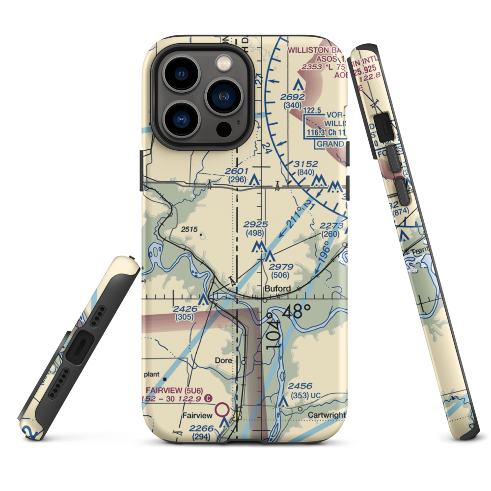 Stiehl Airport (5ND0) VFR Sectional  Tough iPhone Case iPhone 13 Pro Max model shown