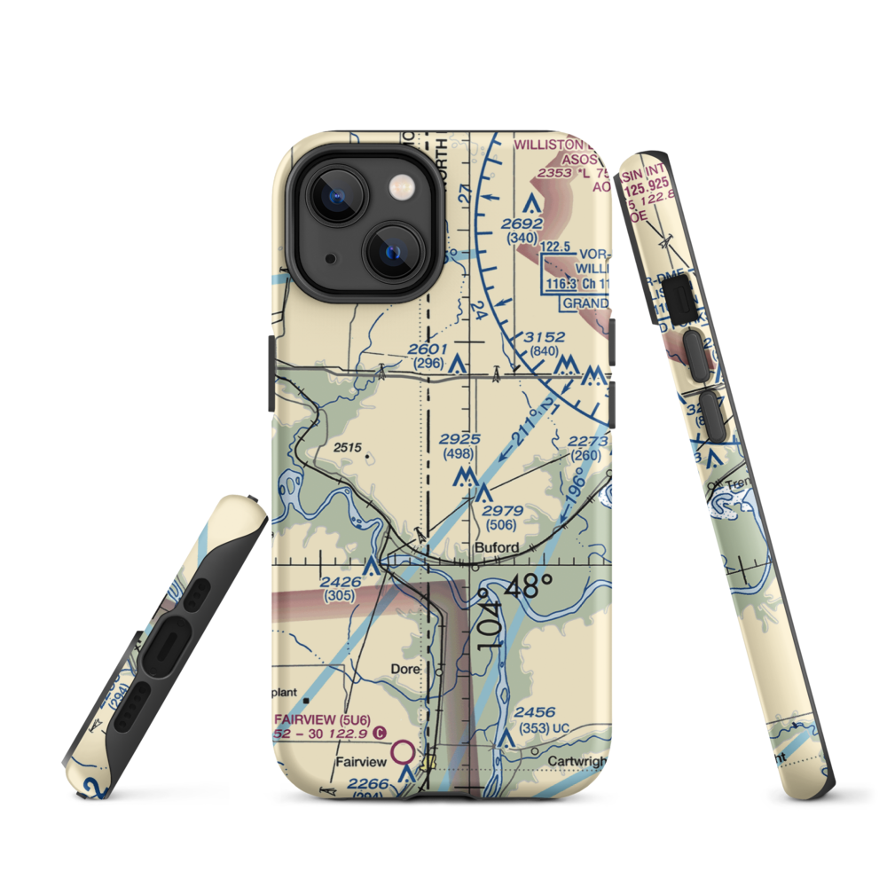 Stiehl Airport (5ND0) VFR Sectional  Tough iPhone Case iPhone 14 model shown