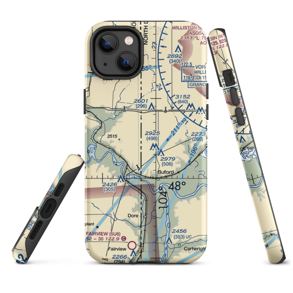 Stiehl Airport (5ND0) VFR Sectional  Tough iPhone Case iPhone 14 Plus model shown