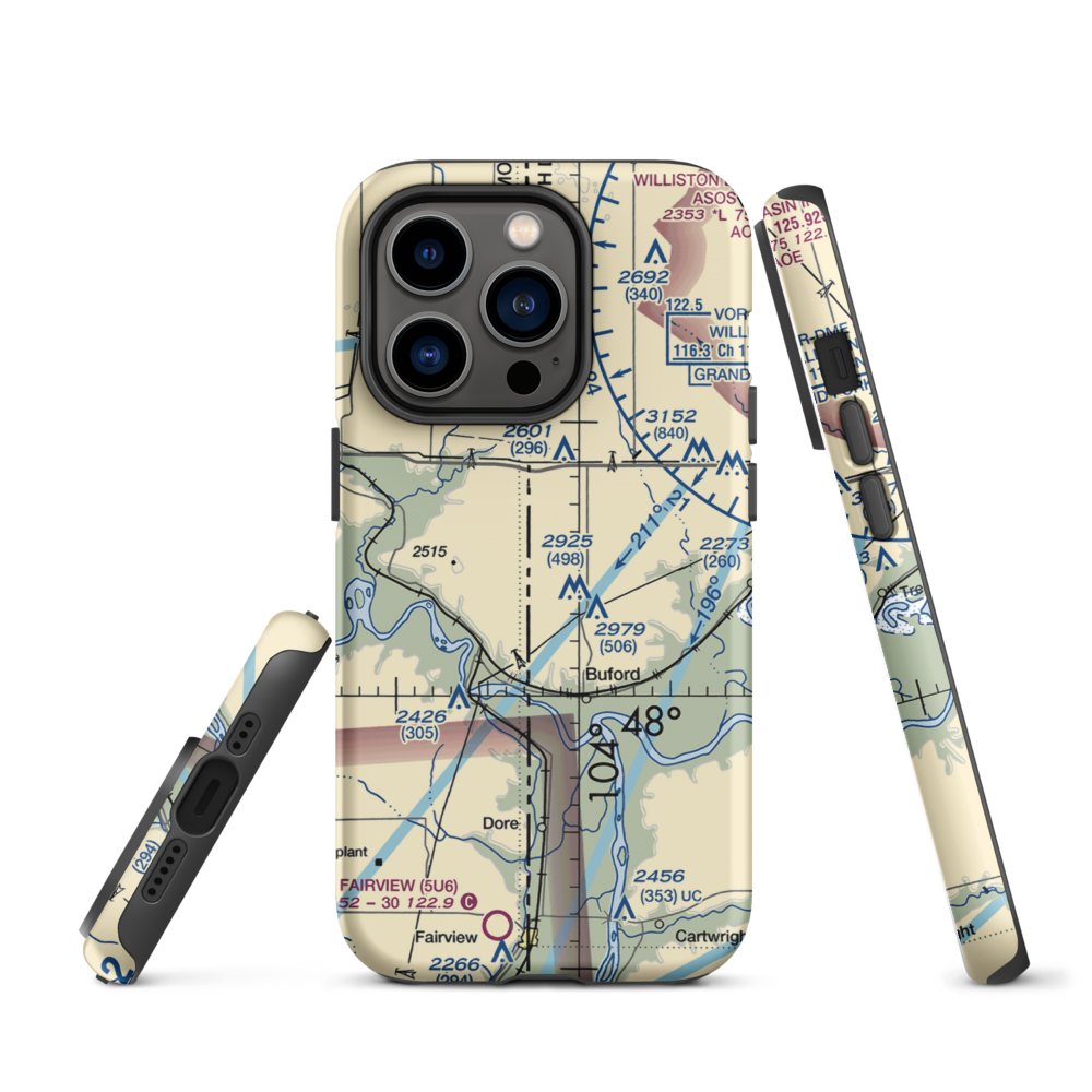 Stiehl Airport (5ND0) VFR Sectional  Tough iPhone Case iPhone 14 Pro model shown
