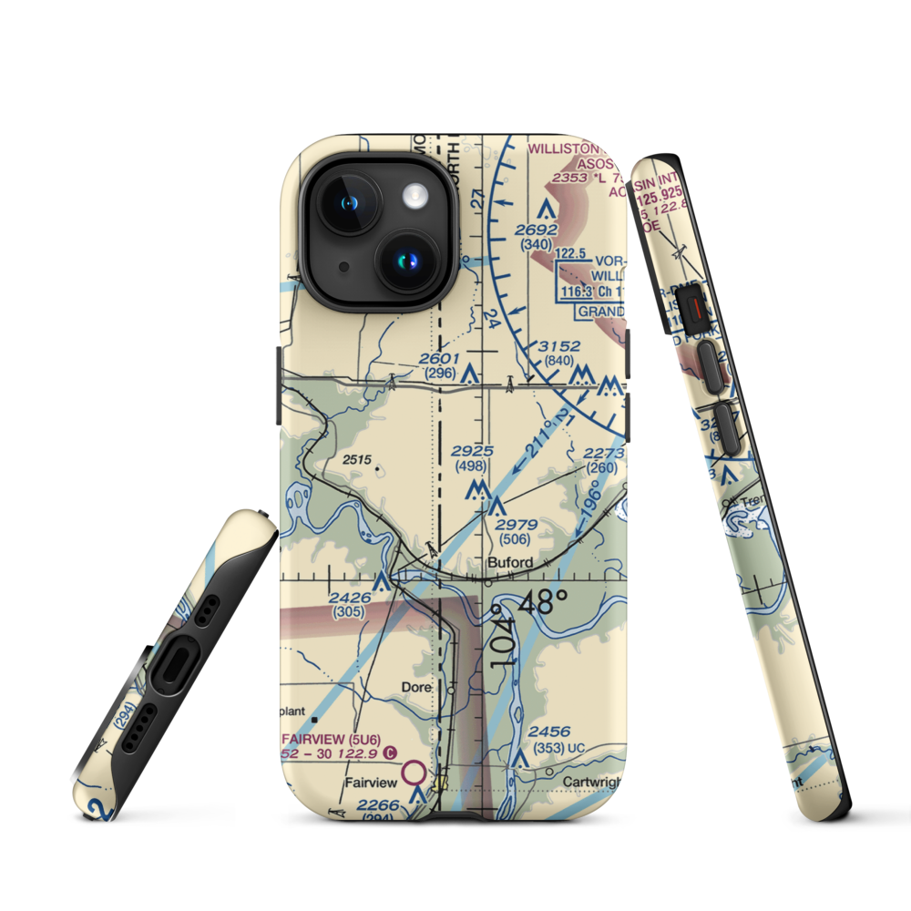 Stiehl Airport (5ND0) VFR Sectional  Tough iPhone Case iPhone 15 model shown