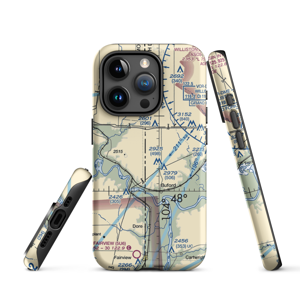 Stiehl Airport (5ND0) VFR Sectional  Tough iPhone Case iPhone 15 Pro model shown