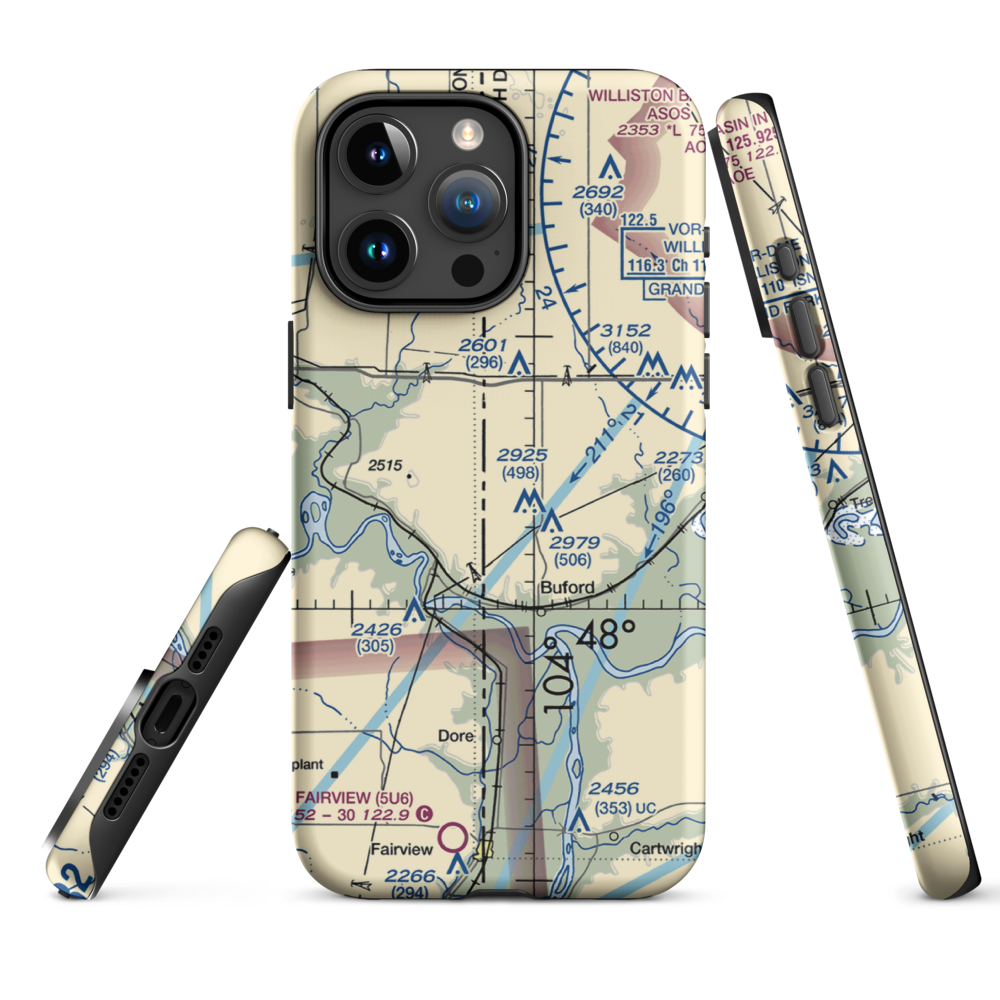 Stiehl Airport (5ND0) VFR Sectional  Tough iPhone Case iPhone 15 Pro Max model shown