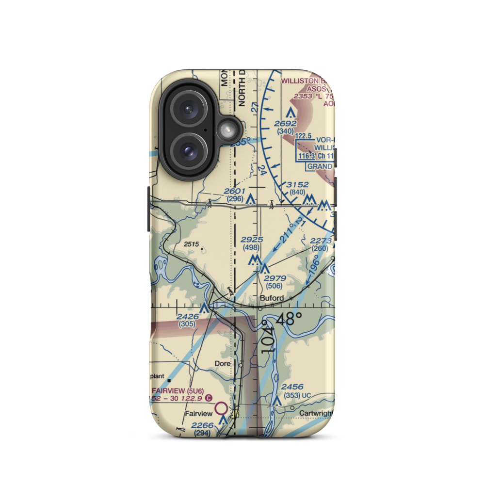 Stiehl Airport (5ND0) VFR Sectional  Tough iPhone Case iPhone 16 model shown