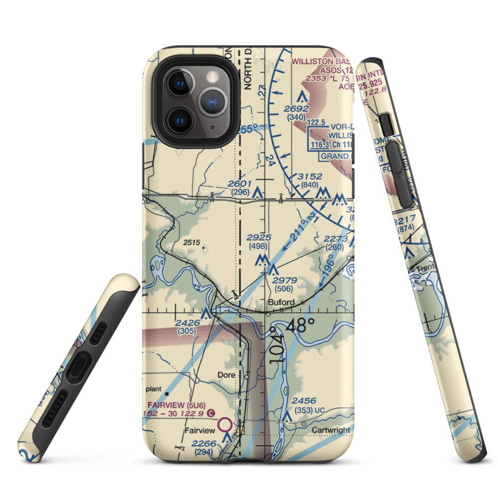 Stiehl Airport (5ND0) VFR Sectional  Tough iPhone Case iPhone 11 Pro Max model shown