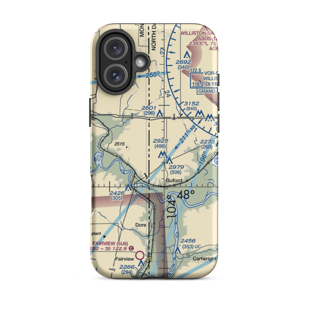 Stiehl Airport (5ND0) VFR Sectional  Tough iPhone Case iPhone 16 Plus model shown