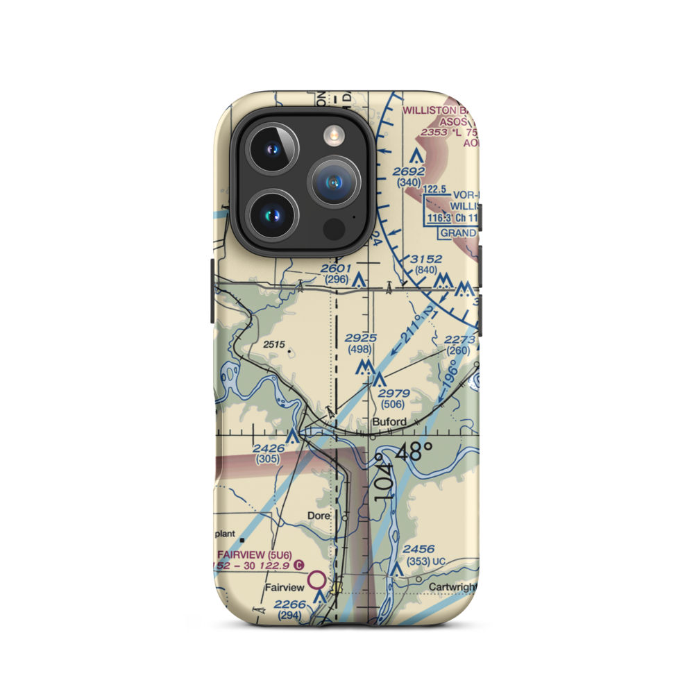 Stiehl Airport (5ND0) VFR Sectional  Tough iPhone Case iPhone 16 Pro model shown
