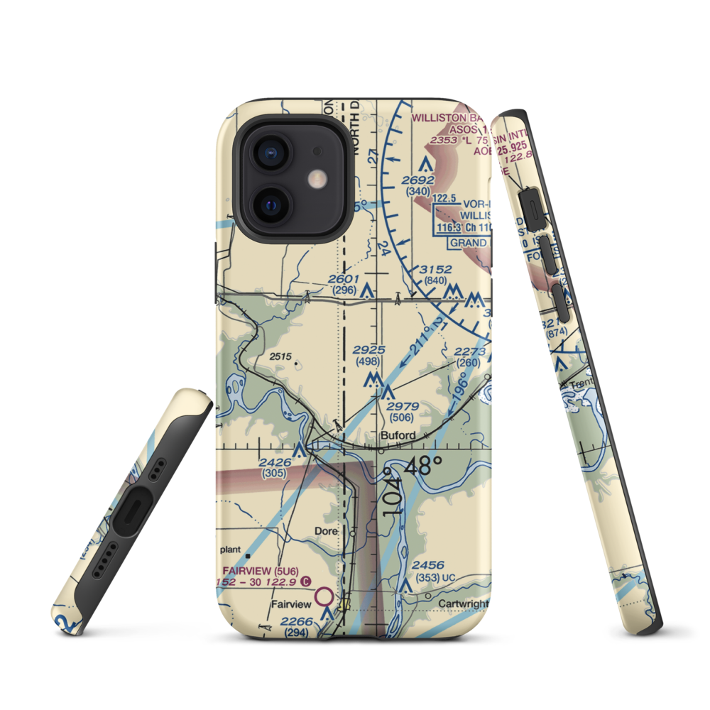 Stiehl Airport (5ND0) VFR Sectional  Tough iPhone Case iPhone 12 model shown