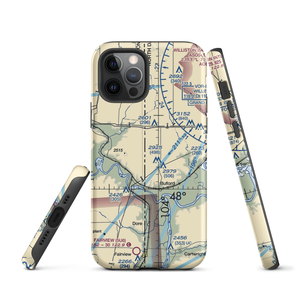 Stiehl Airport (5ND0) VFR Sectional  Tough iPhone Case iPhone 12 Pro model shown