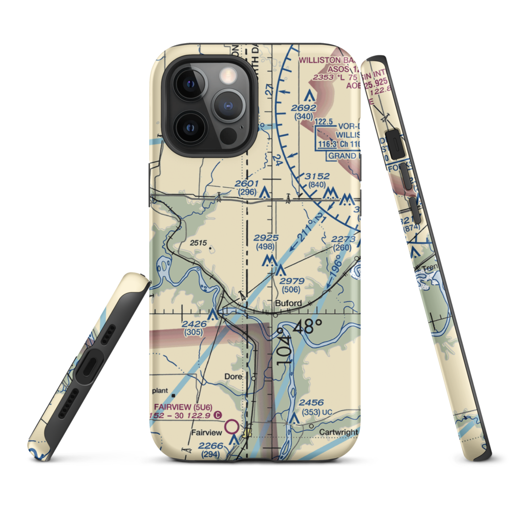 Stiehl Airport (5ND0) VFR Sectional  Tough iPhone Case iPhone 12 Pro Max model shown