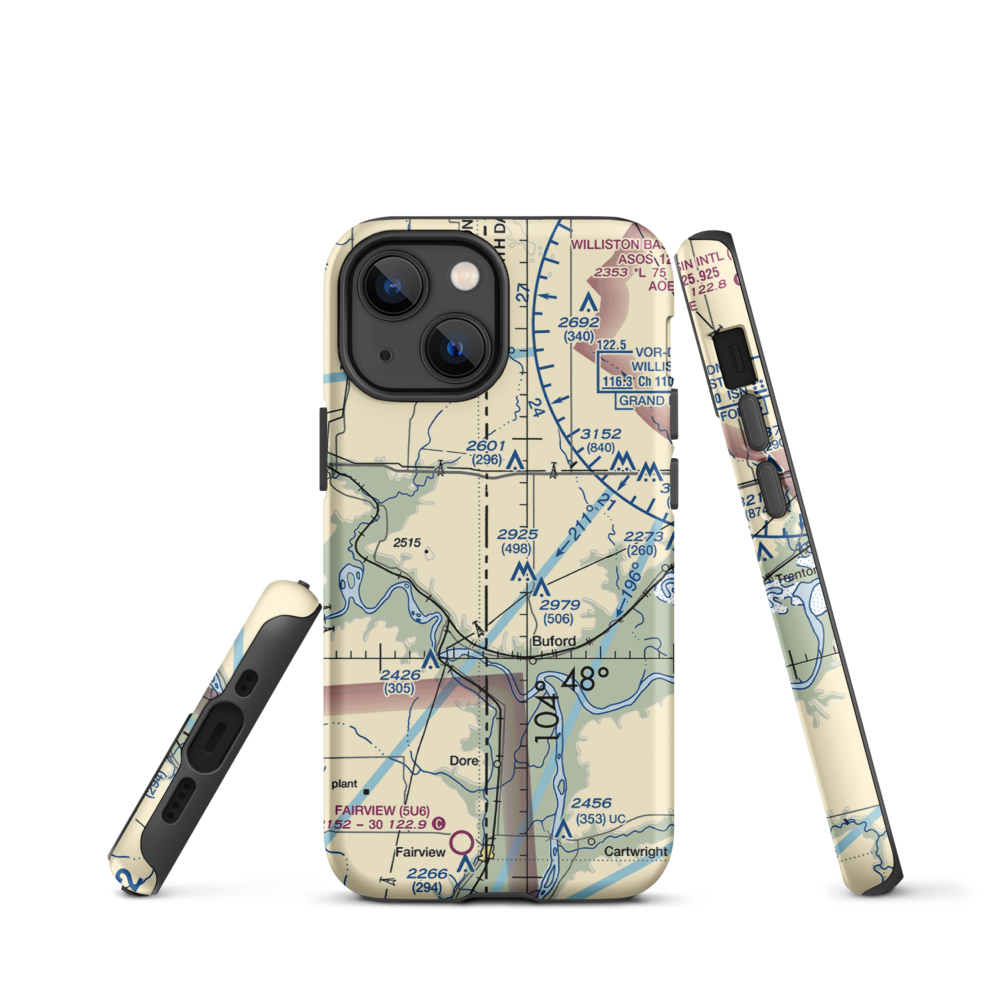 Stiehl Airport (5ND0) VFR Sectional  Tough iPhone Case iPhone 13 mini model shown