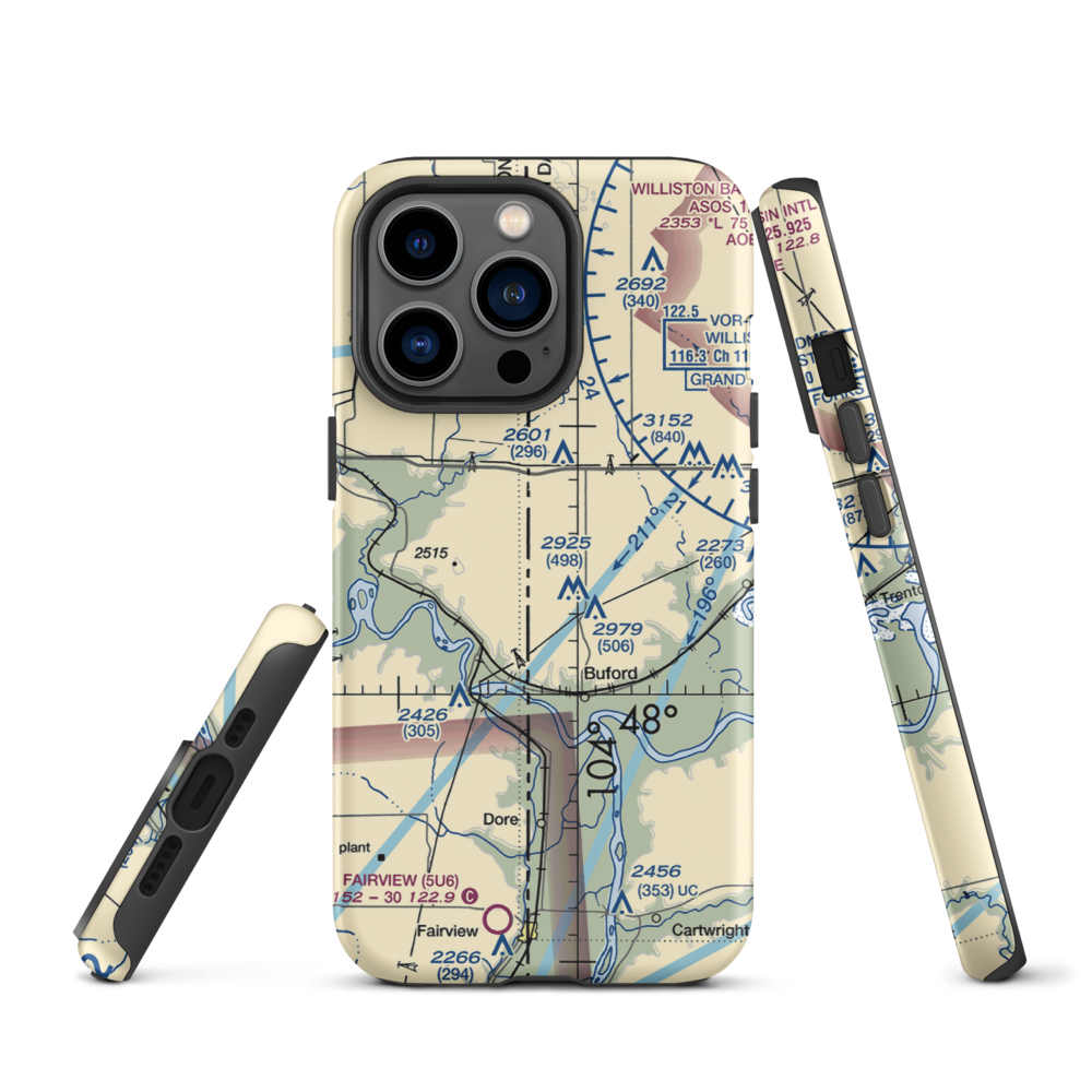 Stiehl Airport (5ND0) VFR Sectional  Tough iPhone Case iPhone 13 Pro model shown