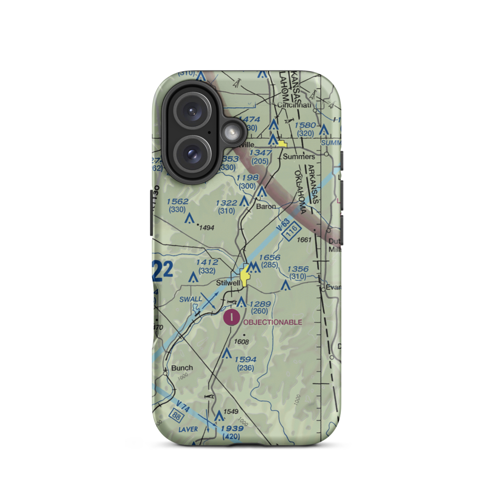 Stilwell Airport (45OL) VFR Sectional  Tough iPhone Case iPhone 16 model shown