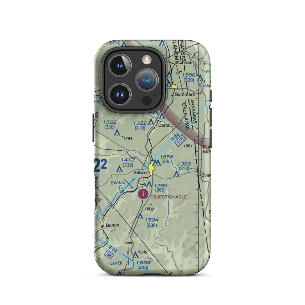 Stilwell Airport (45OL) VFR Sectional  Tough iPhone Case iPhone 16 Pro model shown