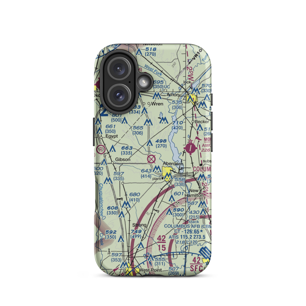Stinson Field Municipal Airport (3A8) VFR Sectional  Tough iPhone Case iPhone 16 model shown