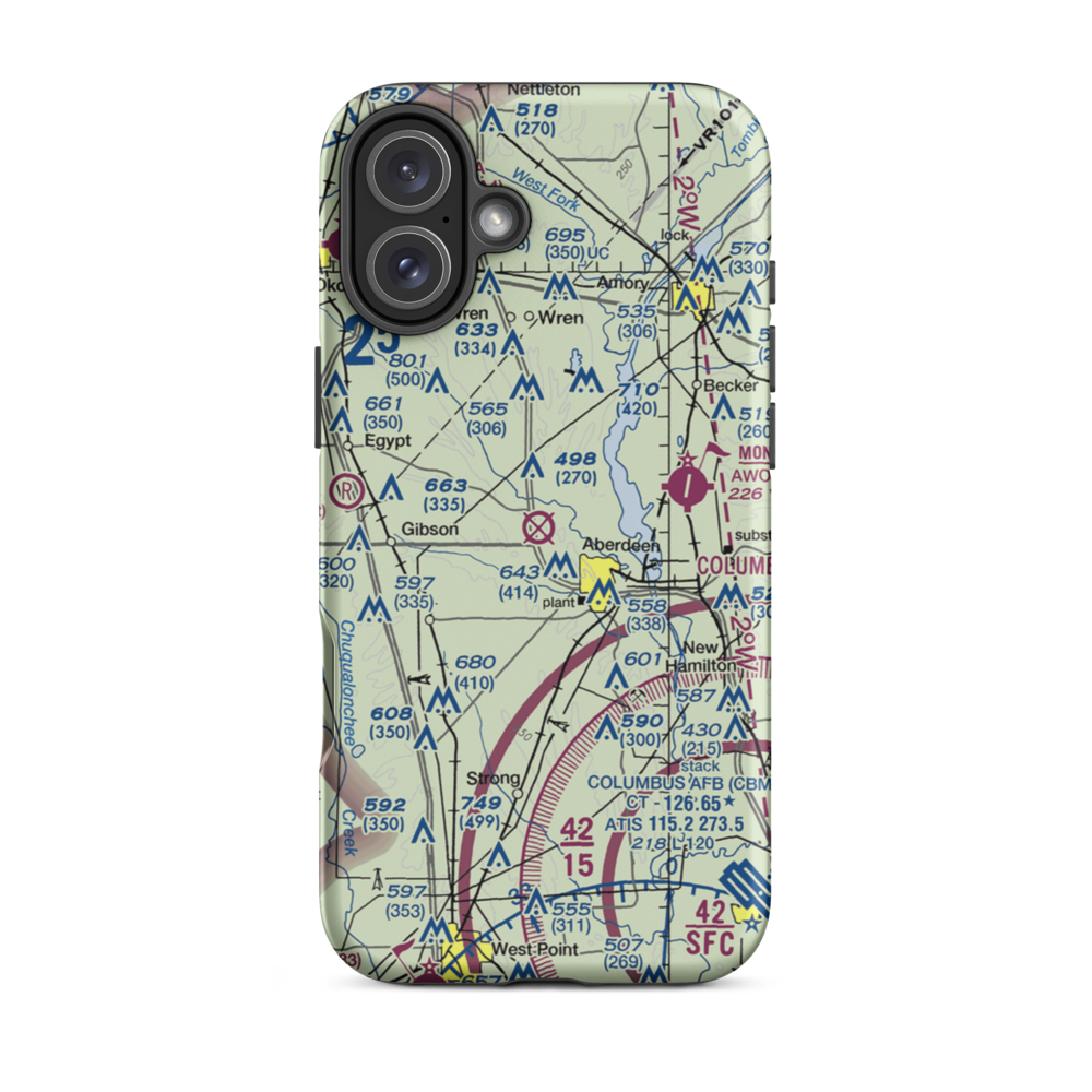 Stinson Field Municipal Airport (3A8) VFR Sectional  Tough iPhone Case iPhone 16 Plus model shown