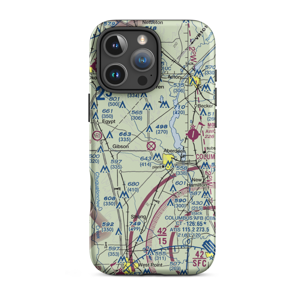 Stinson Field Municipal Airport (3A8) VFR Sectional  Tough iPhone Case iPhone 16 Pro Max model shown