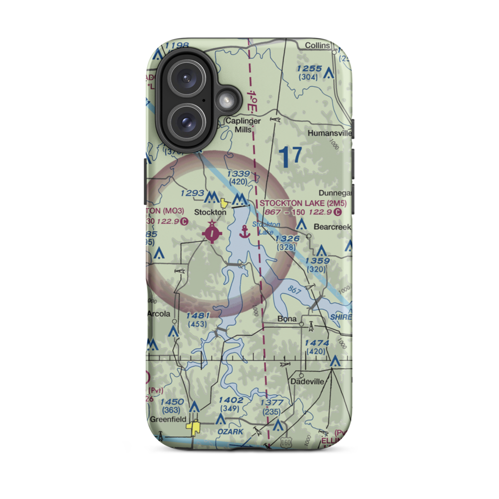 Stockton Lake Seaplane Base (2M5) VFR Sectional  Tough iPhone Case iPhone 16 Plus model shown
