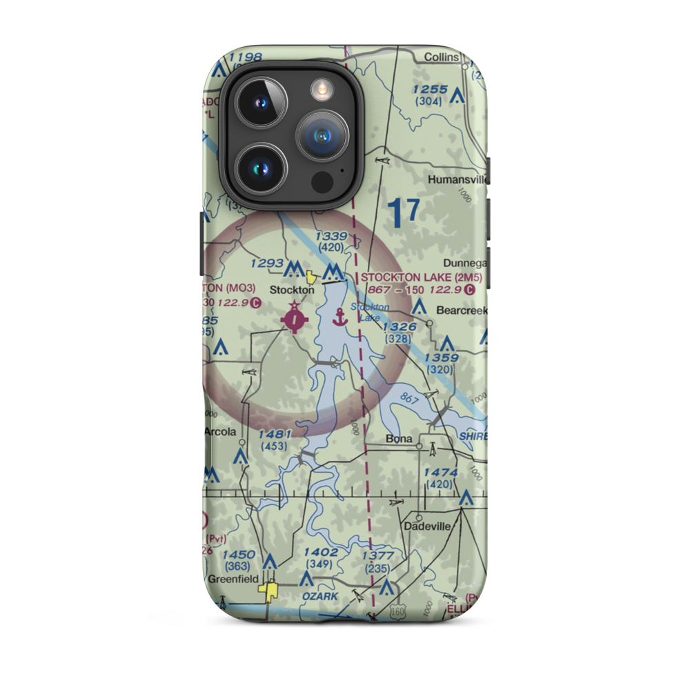 Stockton Lake Seaplane Base (2M5) VFR Sectional  Tough iPhone Case iPhone 16 Pro Max model shown